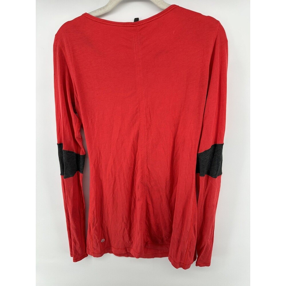 LuLuLemon womens Red Long sleeve Stretch comfort shirt size 6 - Picture 2 of 2